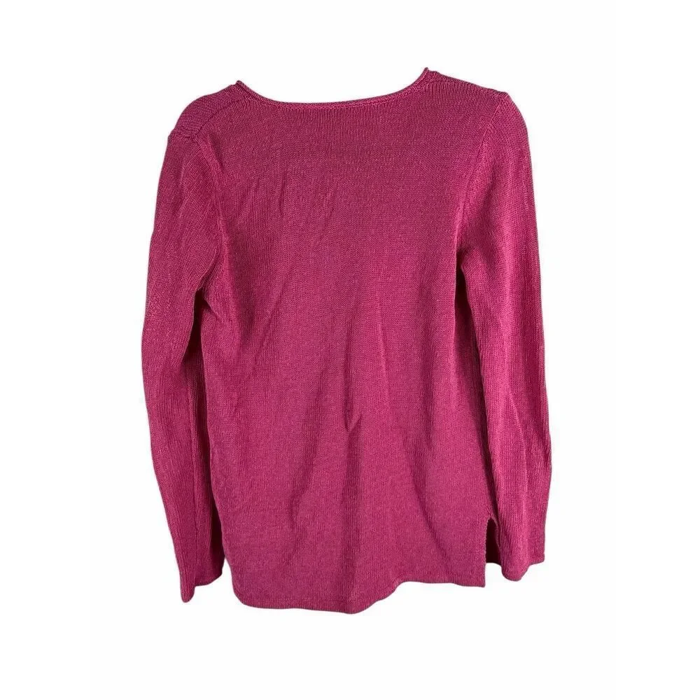 J. McLaughlin pink V-neck sweater - size m - Picture 2 of 5